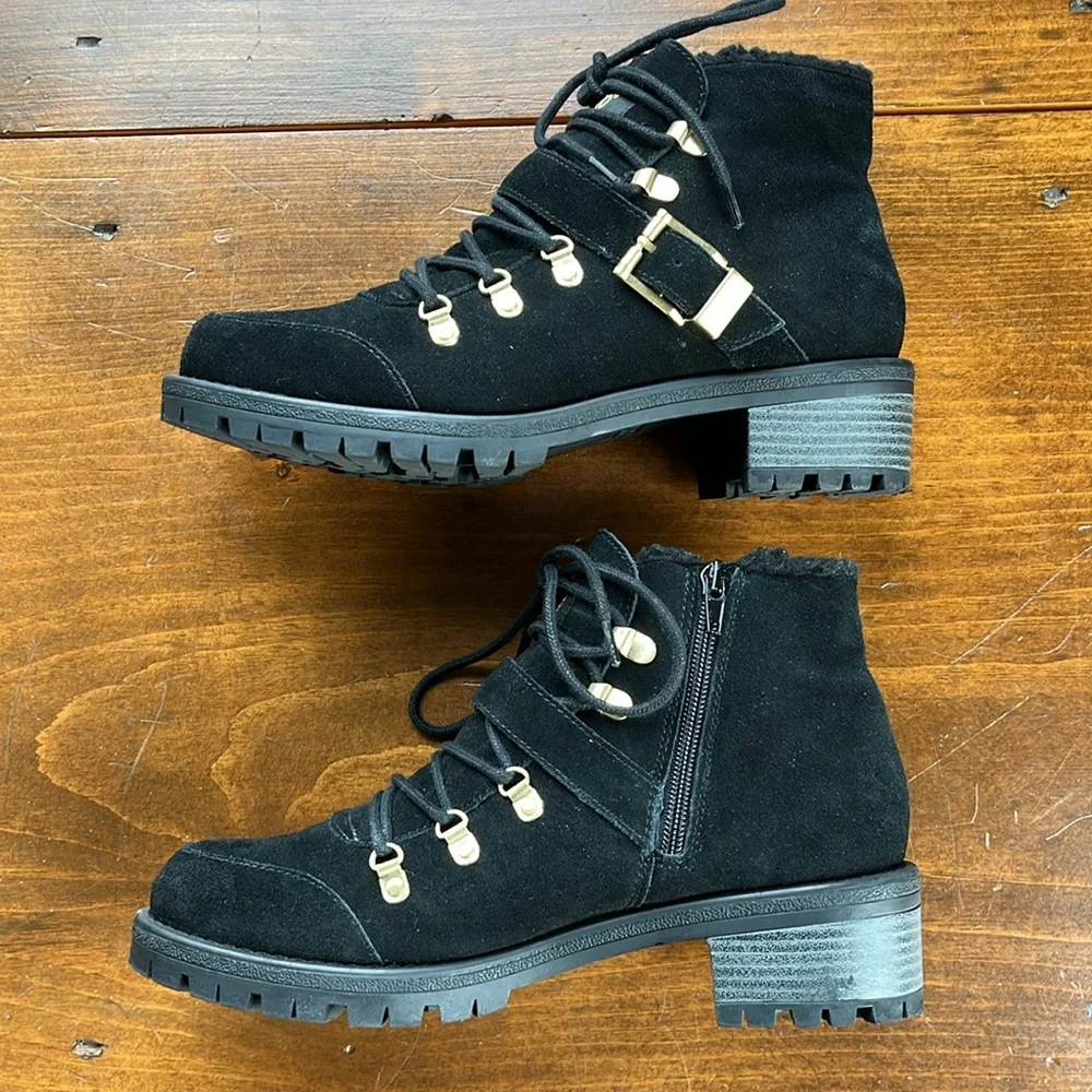 Sporto Black Suede Katie Boots Sz 9.5